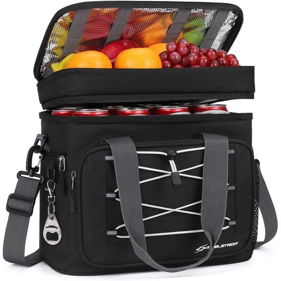 Maelstrom Soft Cooler Bag,Collapsible Soft Sided Cooler,24/30/60/75 Cans Beach Cooler,Ice Chest,Large Leakproof Camping Cooler,Portable Travel Cooler for Grocery Shopping,Camping,Road Trips