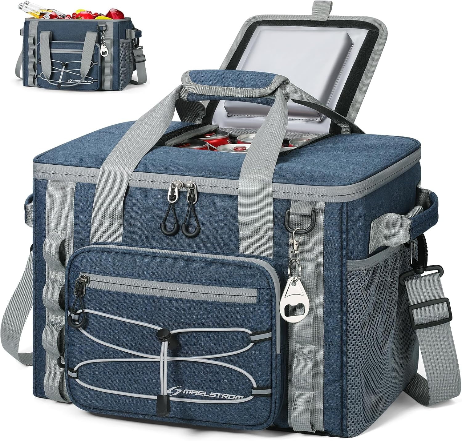 Maelstrom Soft Sided Cooler Bag, 30/40 Can Collapsible Insulated Ice Chest, Large Leakproof Camping & Travel Cooler for Kayaking & Beach
