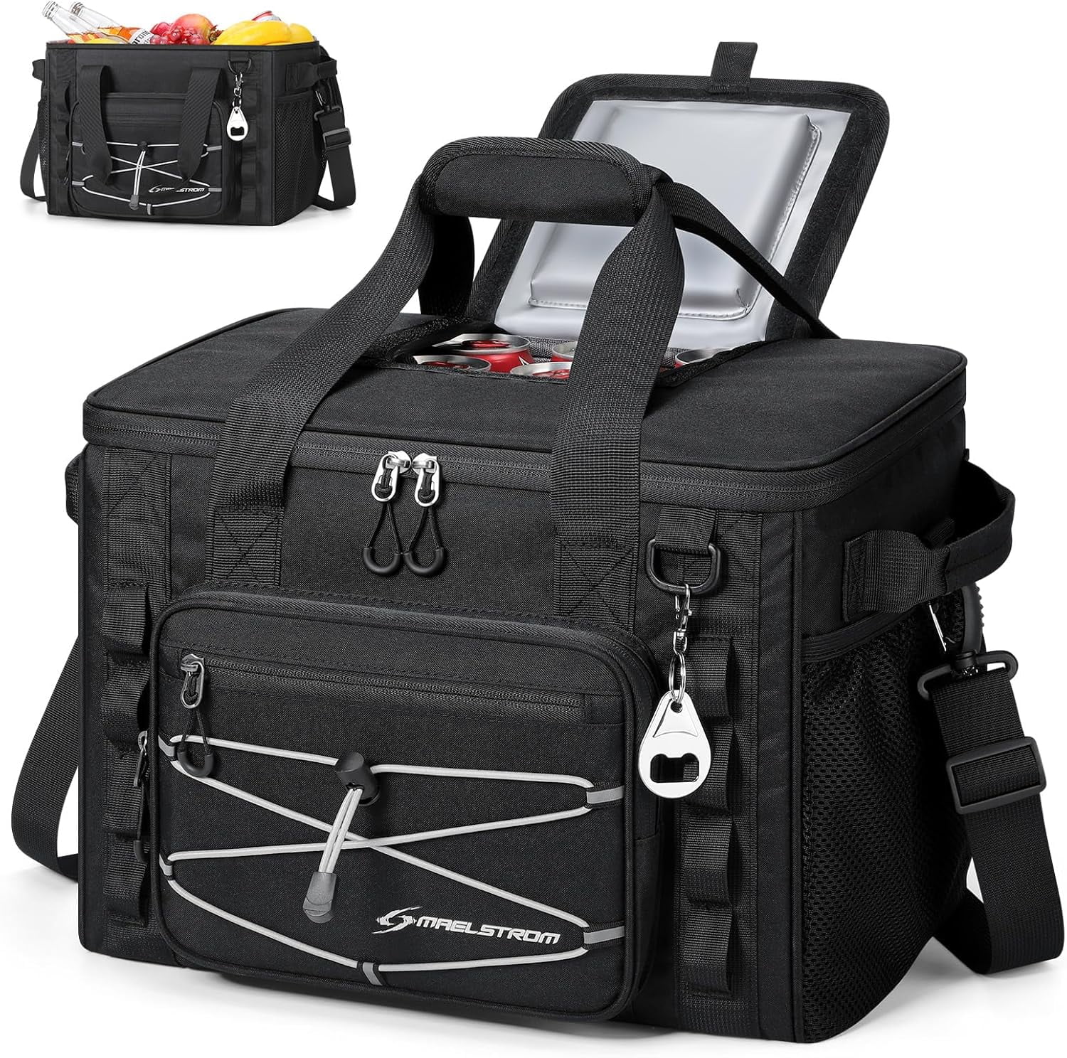 Maelstrom Soft Sided Cooler Bag, 30/40 Can Collapsible Insulated Ice Chest, Large Leakproof Portable Storage for Camping, Travel, Kayaking & Beach
