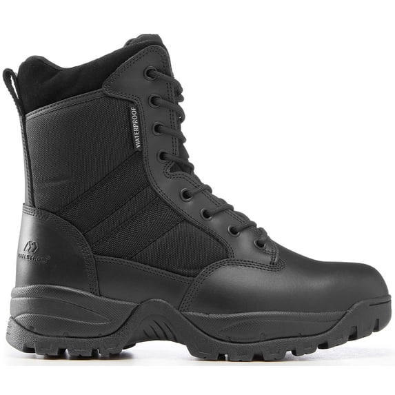 Maelstrom Military Tactical Work Waterproof Boots with Side Zipper, Black, Size 13M