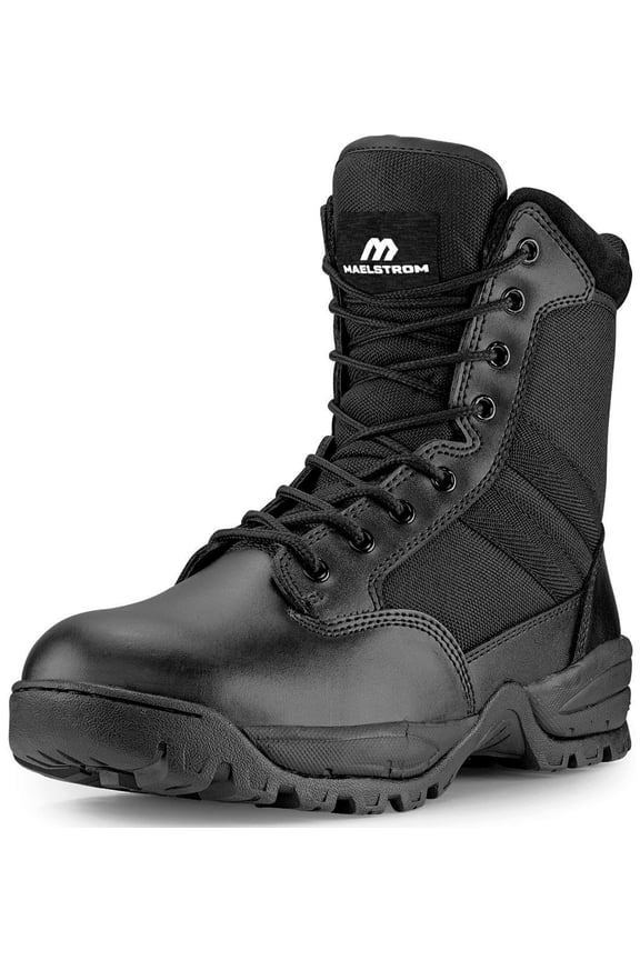 Tac Force Mens 8in Boot w/ Zipper, Non-Insulated, Wide, 10.5