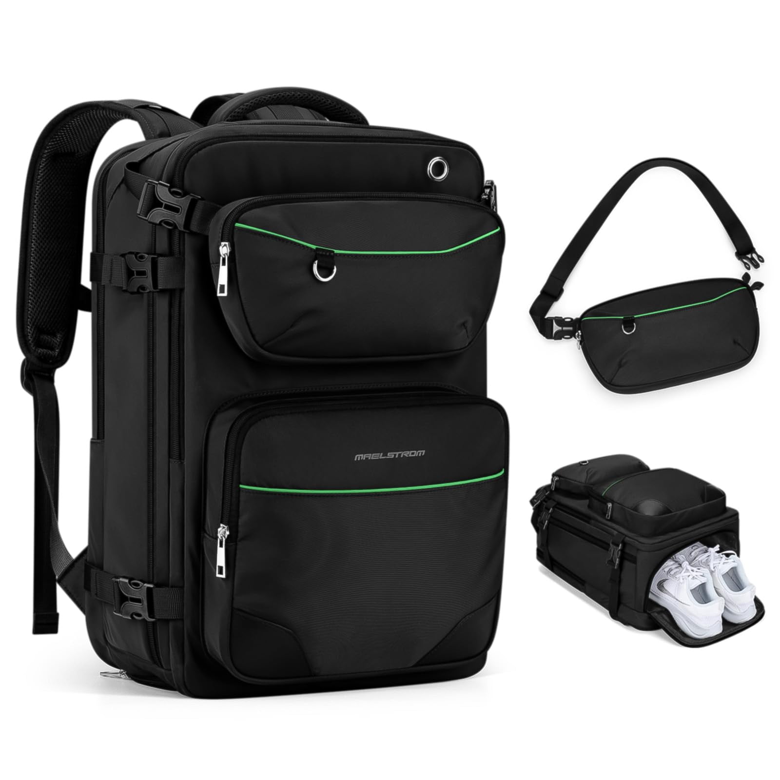 Maelstrom Travel Backpack for Men Women, 35L Carry on Backpack for ...