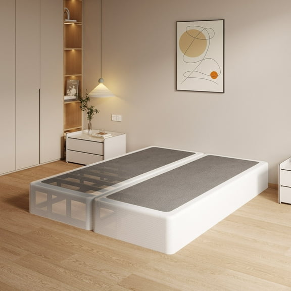 Maenizi 10 inch Queen Size Box Spring Split, 2-Pieces Under Mattress Steel Support Box Spring with Fabric Cover, Easy Assembly, Noise Free