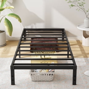 Maenizi 10 Inch Twin Bed Frames No Box Spring Needed, Heavy Duty Metal Twin Platform Bed Frame, Noise Free, Easy Assembly, Black