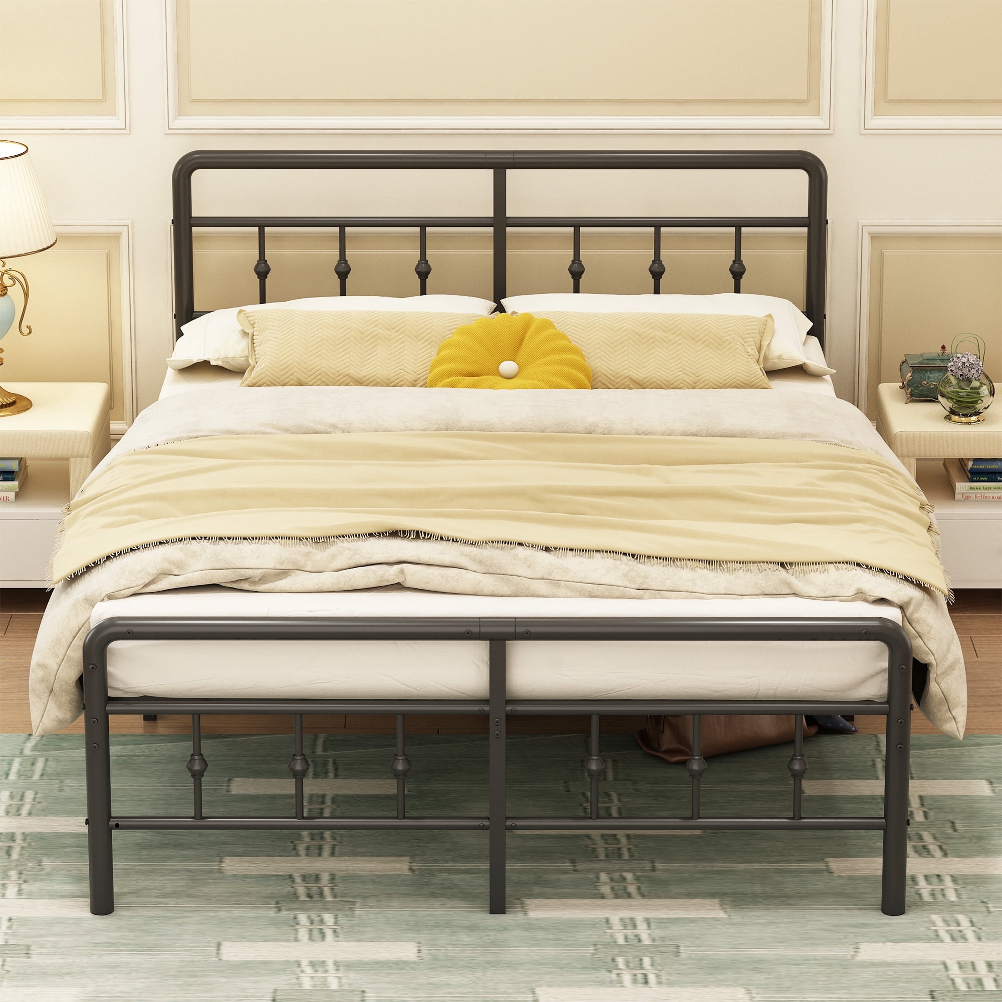 Maenizi 16 inch Full Size Bed Frame with Headboard and Footboard,No Box ...