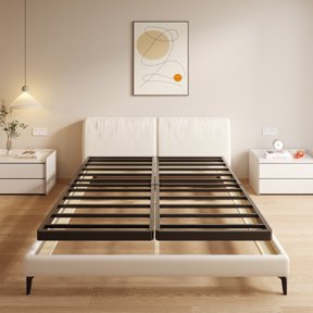Maenizi 2" Low Profile Queen Size Box Spring Split, 2-Pieces Under Mattress Support Box Spring with Fabric Cover, Metal Material, Easy Assembly, Noise Free