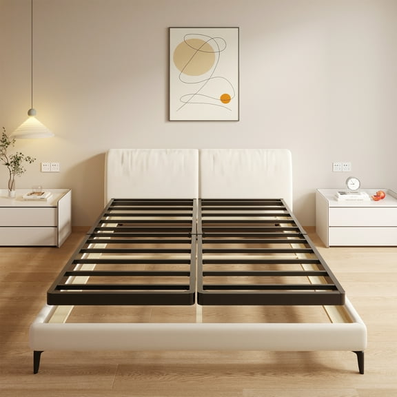 Maenizi 2" Low Profile Split Full Box Spring, 2-Pieces Under Mattress Support Box Spring with Fabric Cover, Metal Material,Easy Assembly, Noise Free