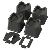 Maenizi 4 Pack Bed Risers 3 Inch Heavy Duty Bed Elevators Lifts Fits to Wheels of Furniture, Sofa, Table and Couch, Black