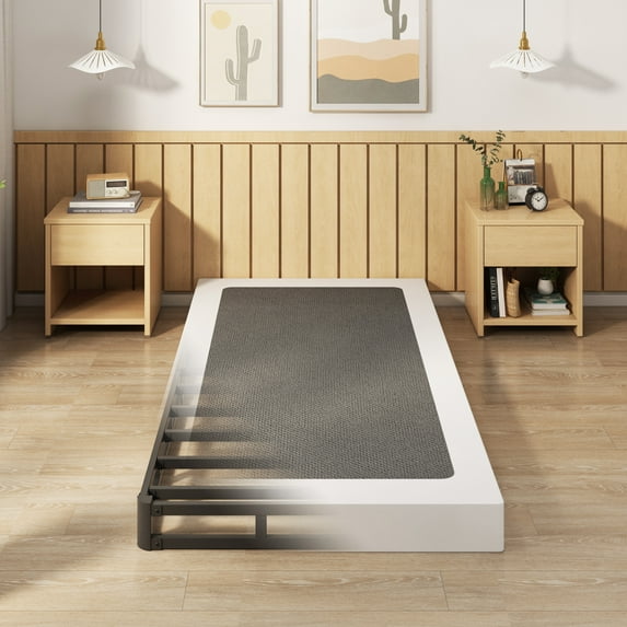 Maenizi 4 inch Twin XL Box Spring Heavy Duty Metal Mattress Foundation Bed Base with Fabric Cover, Easy Assembly