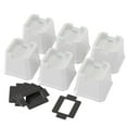 thumbnail image 1 of Maenizi 6 Pack Bed Risers 3 Inch Heavy Duty Bed Elevators Lifts Fits to Wheels of Furniture, Sofa, Table and Couch, White, 1 of 7