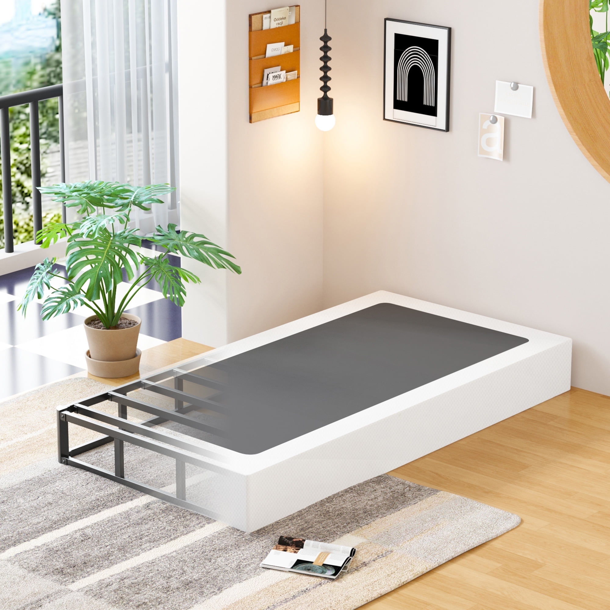 Maenizi 7 Inch Twin Box Spring, Heavy Duty Metal Box Spring Bed Base ...