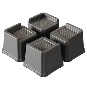 Maenizi Bed Risers 3 Inch Heavy Duty 4 Pack L-shaped Bed Furniture Elevators 1,500 lbs Lifts Up Riser for Sofa and Table, Black