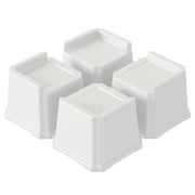 Bedofmine Bed Risers 3 Inch Heavy Duty 4 Pack L-shaped Bed Furniture Elevators 1,500 lbs Lifts Up Riser for Sofa and Table, White