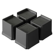 Bedofmine Bed Risers 4 inch Heavy Duty L Shaped Furniture Risers for Sofas, Chair Risers Sofa Risers Table Risers Set of 4 Pack, Black