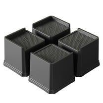 Maenizi Bed Risers 4 inch Heavy Duty L Shaped Furniture Risers for Sofas, Chair Risers Sofa Risers Table Risers Set of 4 Pack, Black