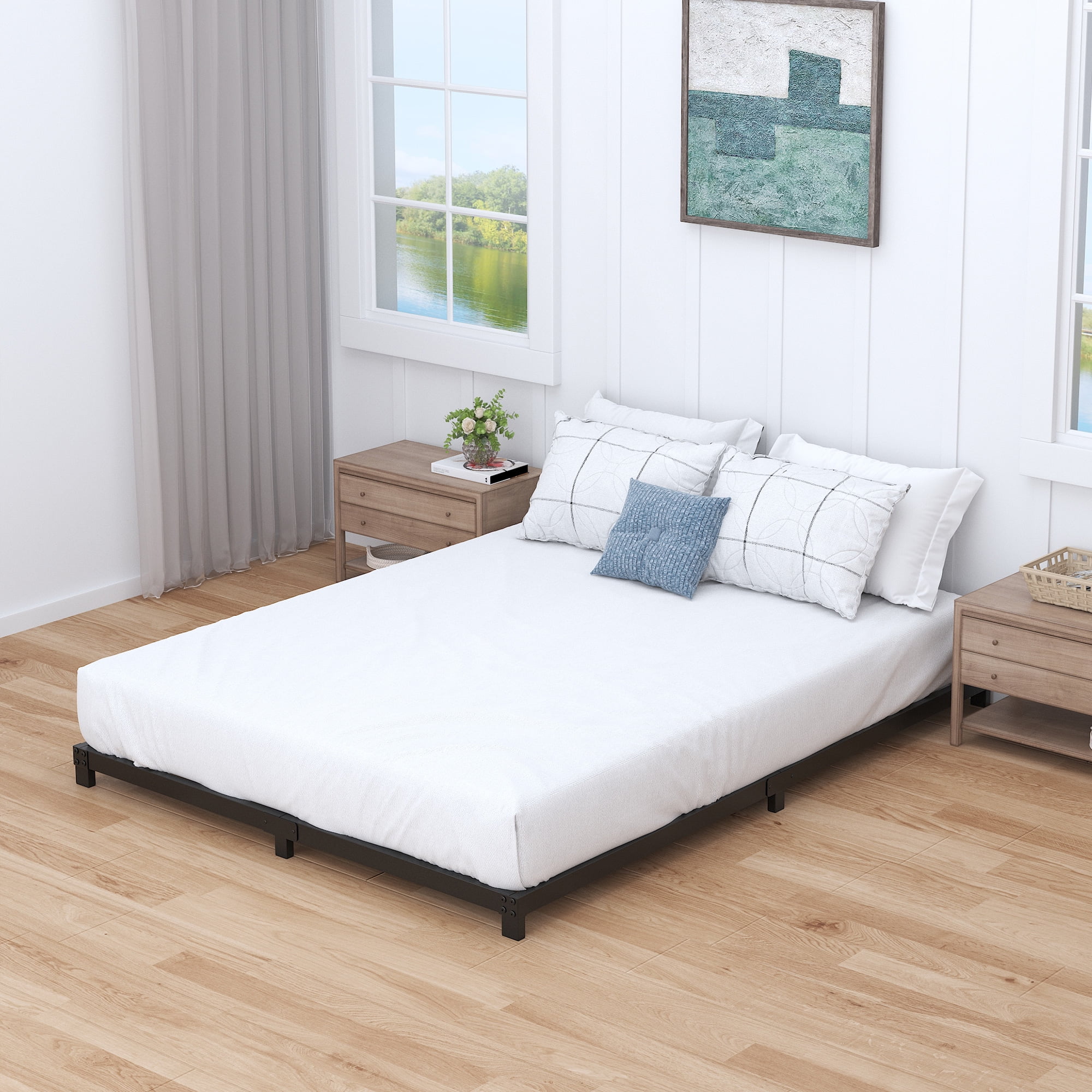 Maenizi Low 3 inch Full Size Bed Frame, Heavy Duty Metal Platform Low Bed Frame Full, No Box Spring Needed, Noise Free, Easy Assembly, Black - Walmart.com