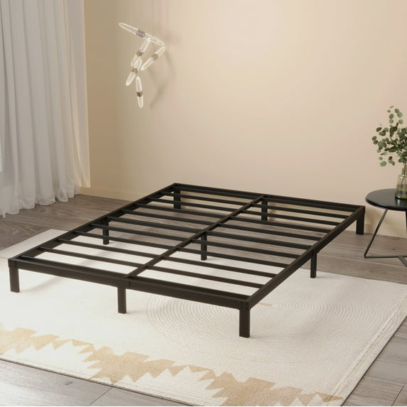 Maenizi Low 7 inch California King Bed Frames Heavy Duty Metal with Steel Slats Support, No Box Spring Needed, Noise Free, Black