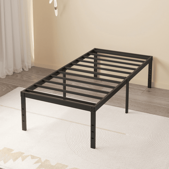 Maenizi Twin Bed Frames No Box Spring Needed, 20 inch Heavy Duty Metal Bed Frame Twin Support Up to 2500 lbs, Easy Assembly, Noise Free, Black