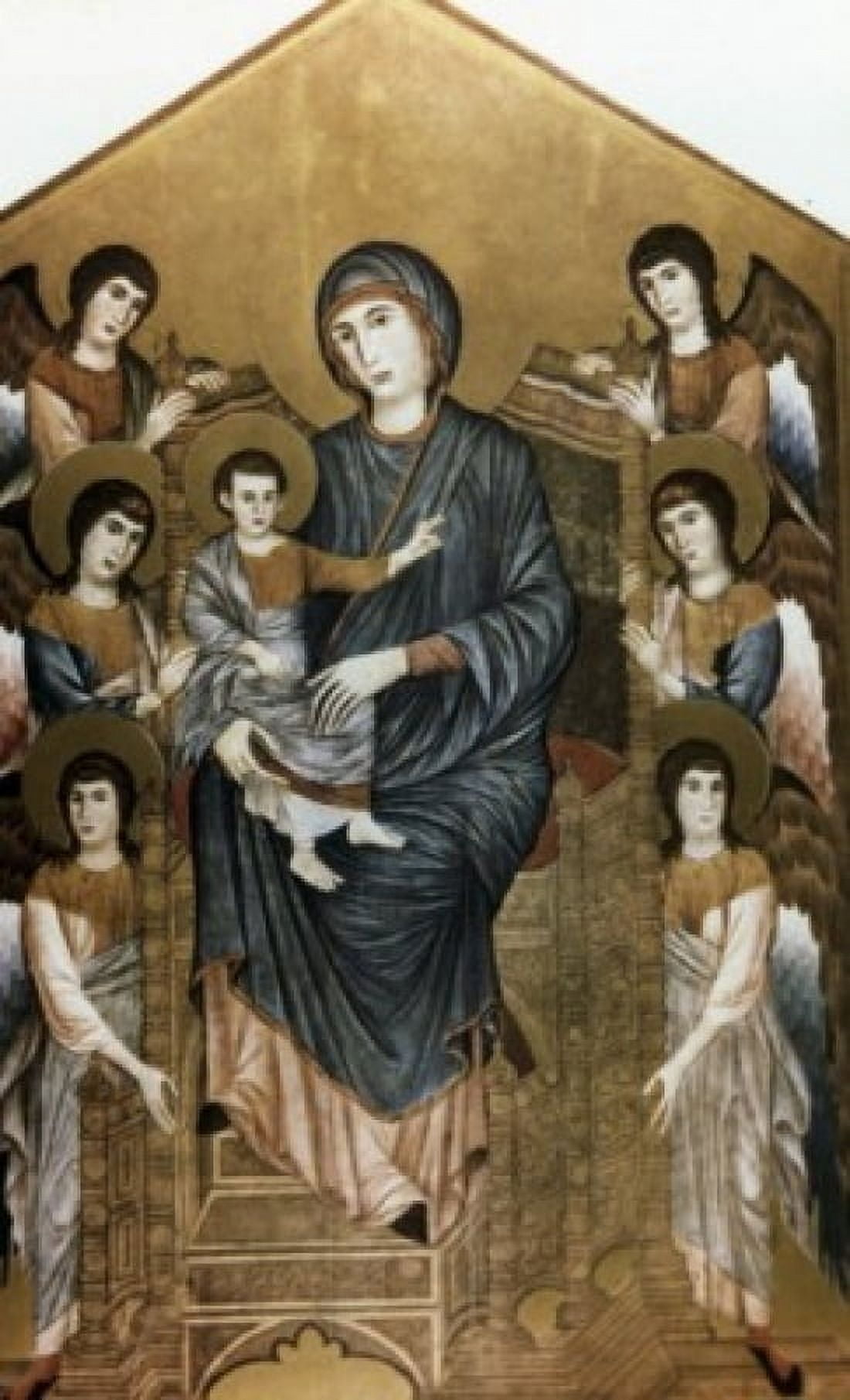 Maesta Madonna Enthroned by Cimabue Cenni di Pepe tempera on panel circa 1270 circa1240-circa1302 France Paris Musee du Louvre Canvas Art - Cimabue Cenni di Pepe (24 x 36)
