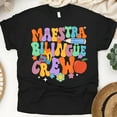 thumbnail image 1 of Maestra Bilingüe Crew T-Shirt for Women, Cute Back to School Bilingual Teacher Tee, Black, Size S, 1 of 6