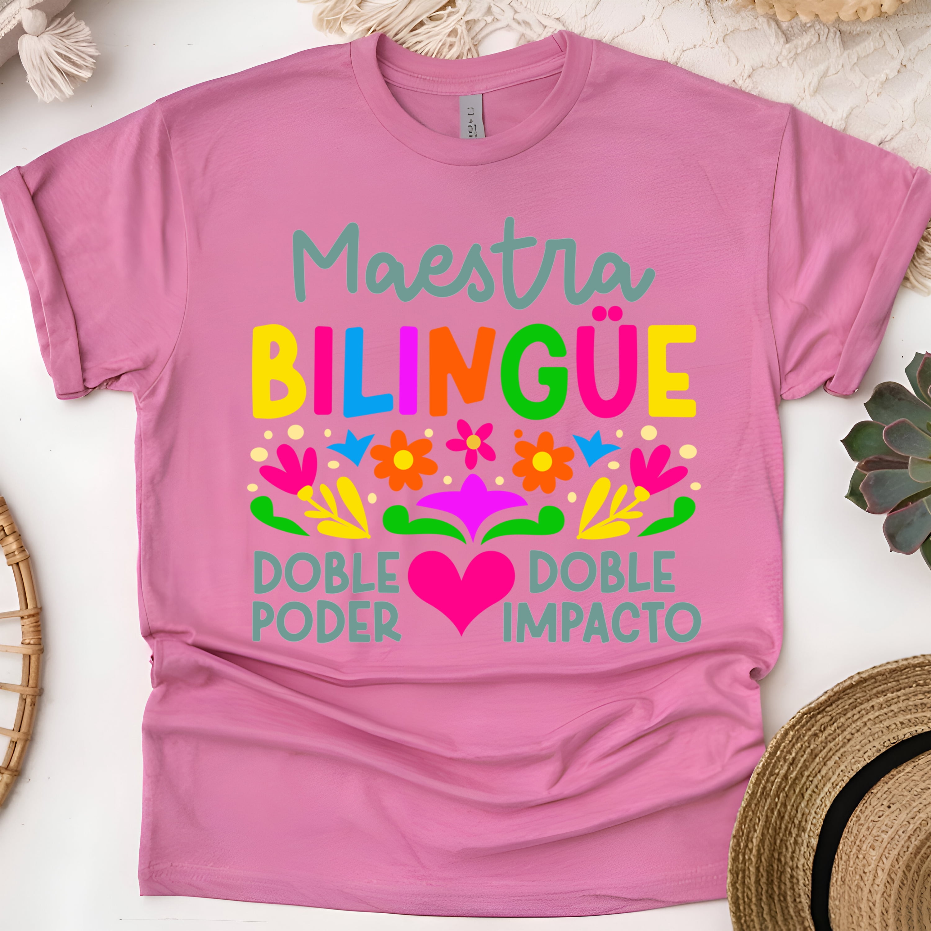 Maestra Bilingüe Shirt – Doble Poder Doble Impacto Floral Tee ...