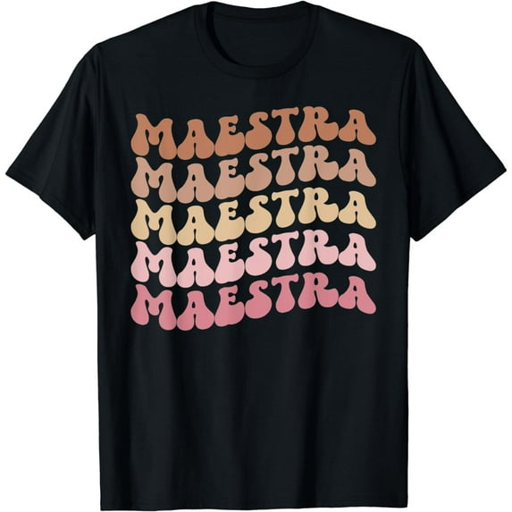Maestra De Espa?ol Groovy Spanish Teacher T-Shirt mens t shirt,black,women,funny,misfits,men,journey