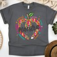 thumbnail image 1 of Maestra Serape Heart Pencil T-Shirt, Bilingual Teacher Shirt, Dark Heather, Size 4XL, 1 of 6