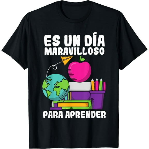 Maestras Spanish Teacher Maestra Hispanic Teacher Espanol T-ShirtMen and women can wear, black T-shirts, gifts. Age: M,L，XL 2XL, 3XL, 296XL