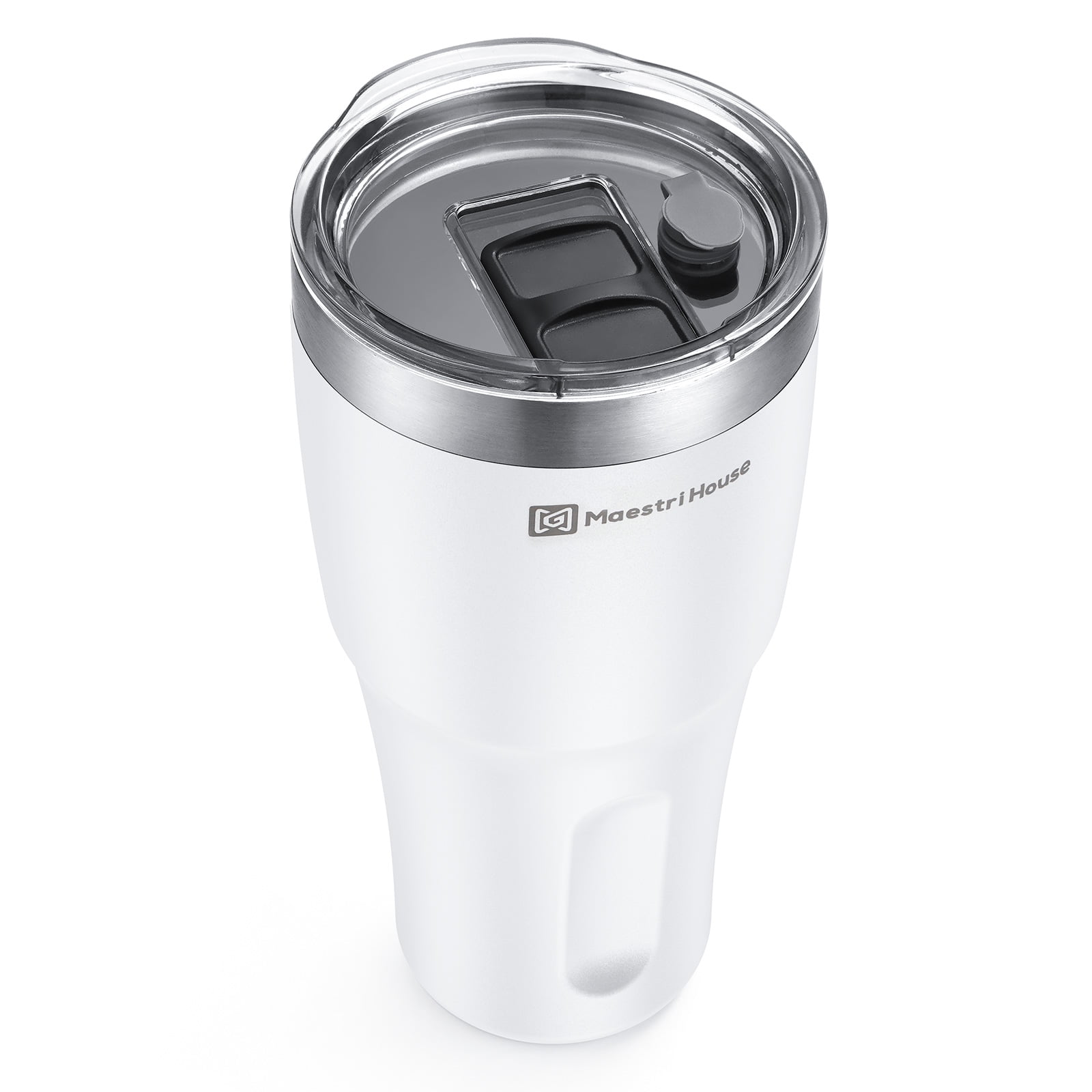 Ptlom 510ML Stainless Steel Car Coffee Cup Leakproof Insulated Thermal  Thermos Cup Car Portable Travel Coffee Mug,White 