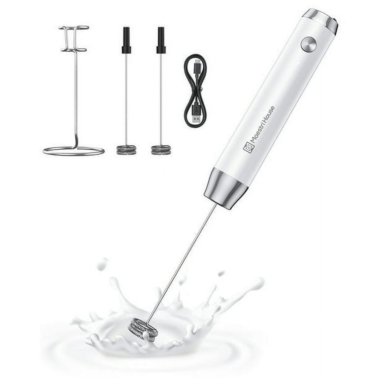 Rechargeable Milk Frother Handheld With Stand - Coffee Frother