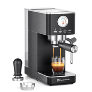 Maestri House Espresso Machine with Milk Frother, 20 Bar Italian ULKA Pump, 1.3L Water Tank for Cappuccino & Latte, Black