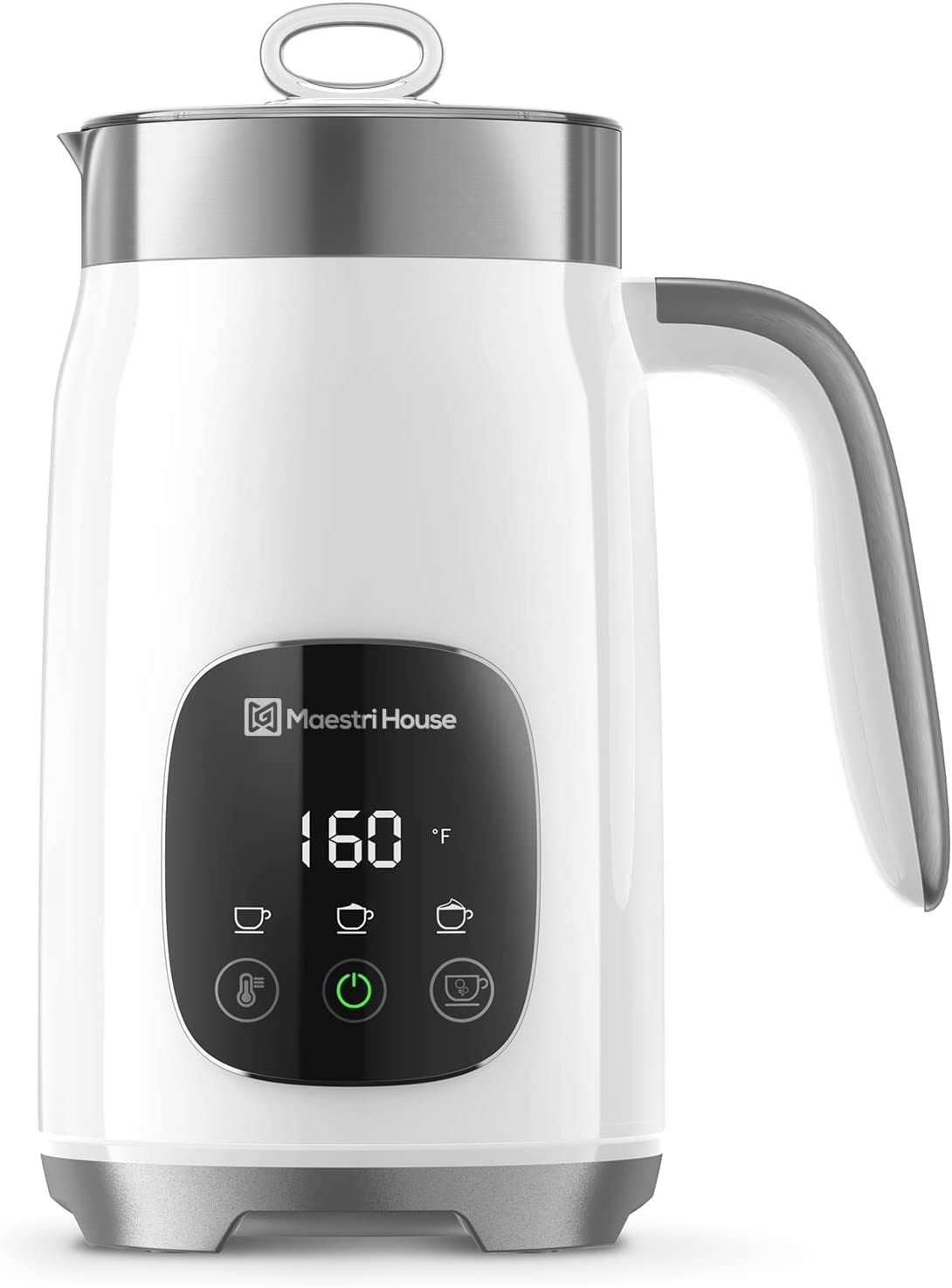 Maestri House MMF-9304-W Detachable Milk Frother and Steamer Moonlight  White Bundle with 2 YR CPS Enhanced Protection Pack 