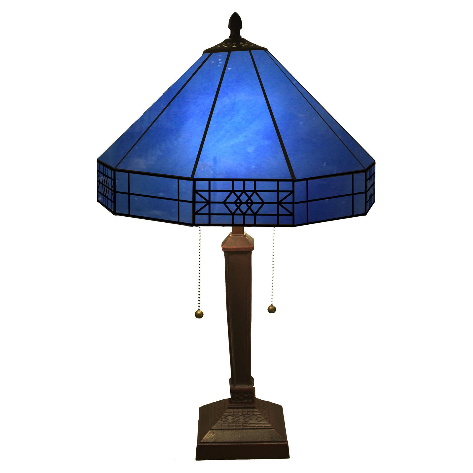 Maeve Tiffany-style 2-light Blue Table Lamp