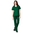 thumbnail image 1 of Maevn BLOSSOM Mock Wrap Top & Multi Pocket Flare Leg Scrub Pant Set, 1 of 5