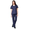 thumbnail image 1 of Maevn BLOSSOM Mock Wrap Top & Multi Pocket Flare Leg Scrub Pant Set, 1 of 5