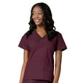 thumbnail image 1 of Maevn Core Contrast Y-Neck Mock Wrap Scrub Top [XXS - 5XL, FREE SHIPPING], 1 of 2