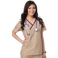 thumbnail image 1 of Maevn Core Contrast Y-Neck Mock Wrap Scrub Top [XXS - 5XL, FREE SHIPPING], 1 of 2