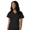 thumbnail image 1 of Maevn Core Contrast Y-Neck Mock Wrap Scrub Top [XXS - 5XL, FREE SHIPPING], 1 of 2