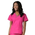 thumbnail image 1 of Maevn Core Contrast Y-Neck Mock Wrap Scrub Top [XXS - 5XL, FREE SHIPPING], 1 of 2