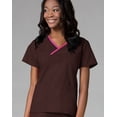 thumbnail image 1 of Maevn Core Contrast Y-Neck Mock Wrap Scrub Top [XXS - 5XL, FREE SHIPPING], 1 of 2