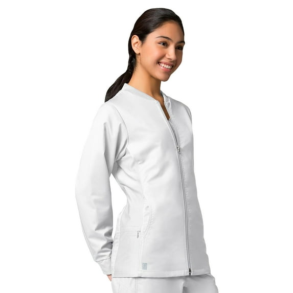 Sporty Mesh Panel Jacket by Maevn / XXS - 3XL / White