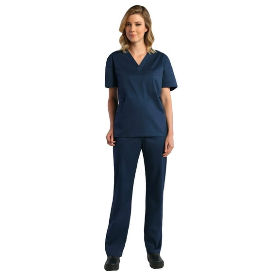 Maevn Red Panda Unisex V-Neck Scrub Top & Unisex Basic Scrub Pant Set