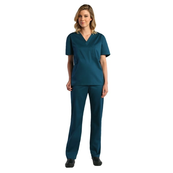 Maevn Red Panda Unisex V-Neck Scrub Top & Unisex Basic Scrub Pant Set