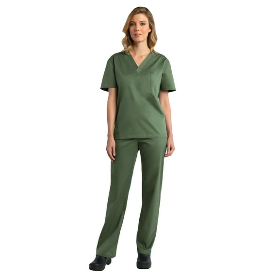 Maevn Red Panda Unisex V-Neck Scrub Top & Unisex Basic Scrub Pant Set