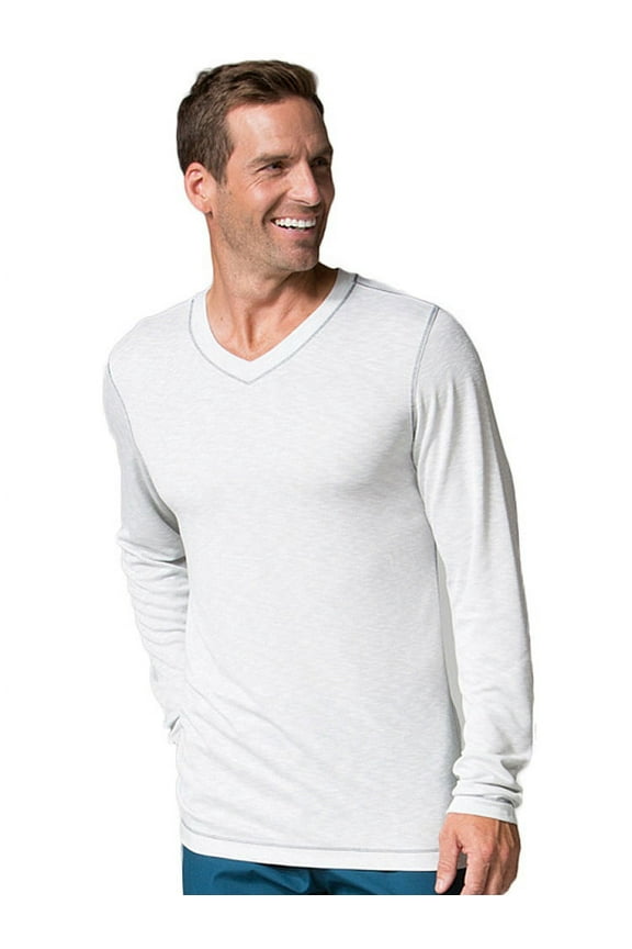 Uniforms Mens Modal Knit Curved V-Neck Underscrub Top Xx-Large Light Grey
