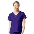 thumbnail image 1 of Maevn Womens Core Contrast Mock Wrap TopPurple, XX-Small, 1 of 2