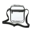 thumbnail image 1 of Mafoose Adjustable Strap Clear Crossbody Bag with Pocket Clear/ Black, 1 of 4