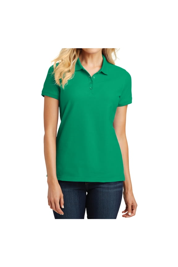 Female Core Classic Women Pique Polo Bright Kelly Green Large