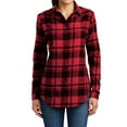 thumbnail image 1 of Mafoose Flannel Shirts For Women Plaid Jackets Long Sleeve Button Down Engine Red/ Black 2X-Large, 1 of 6