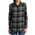 thumbnail image 1 of Mafoose Flannel Shirts For Women Plaid Jackets Long Sleeve Button Down Grey/ Black 2X-Large, 1 of 6